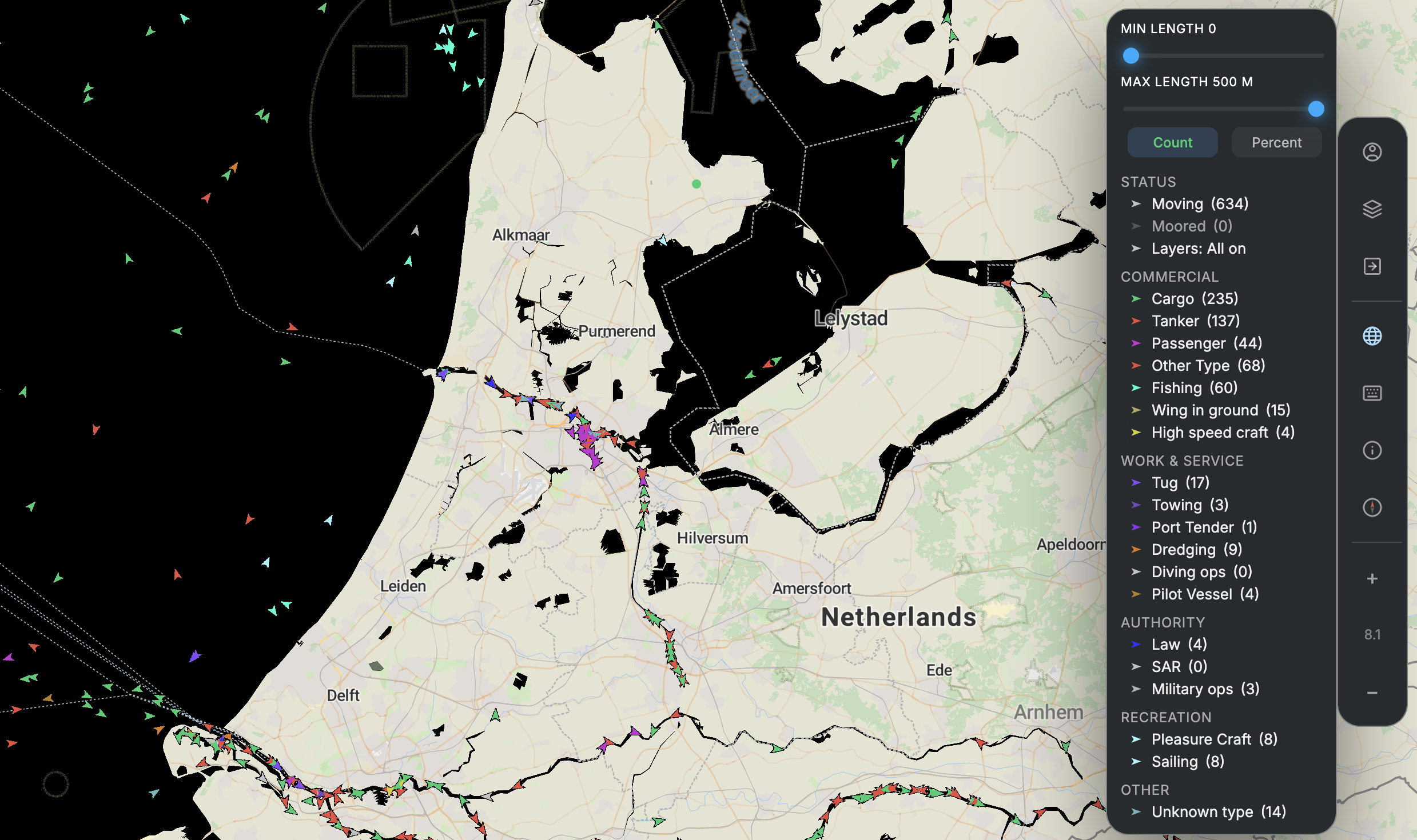 Filters and map style switching