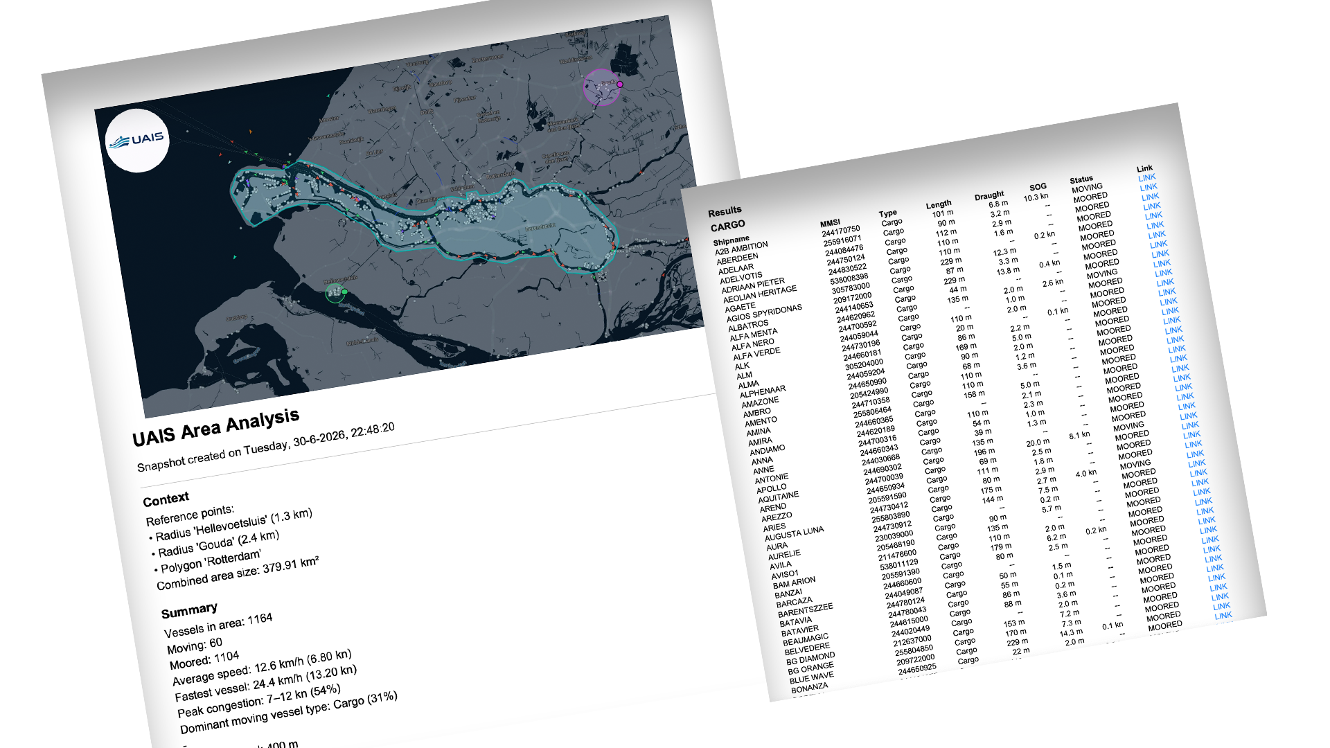 PDF export of the live view